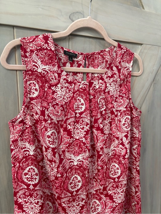 Talbots Tops - Talbots Red and Cream Printed Sleeveless Top